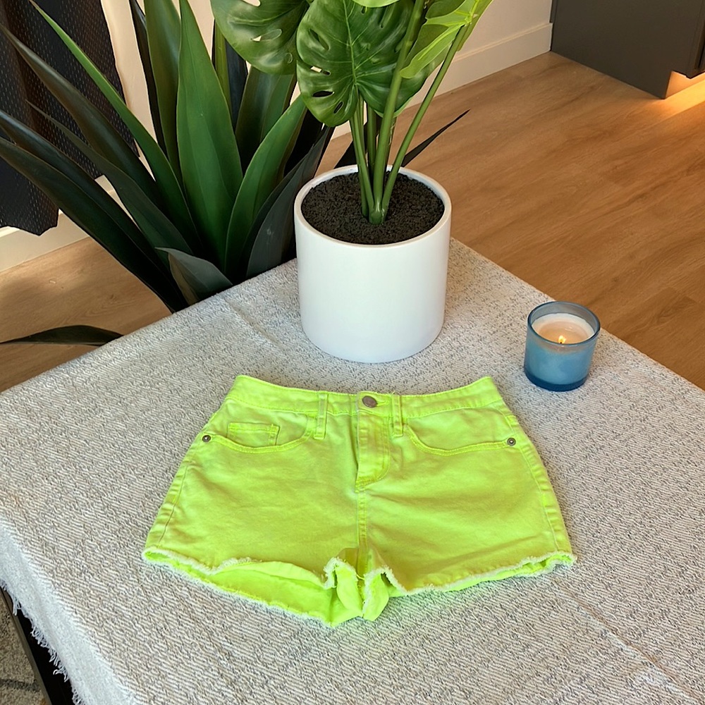 Neon High-Waisted Festival Shorts